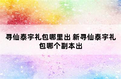 寻仙泰宇礼包哪里出 新寻仙泰宇礼包哪个副本出